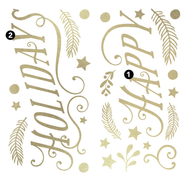 Happy Holidays Peel And Stick Wall Decals With Metallic Ink Wall Decals RoomMates   