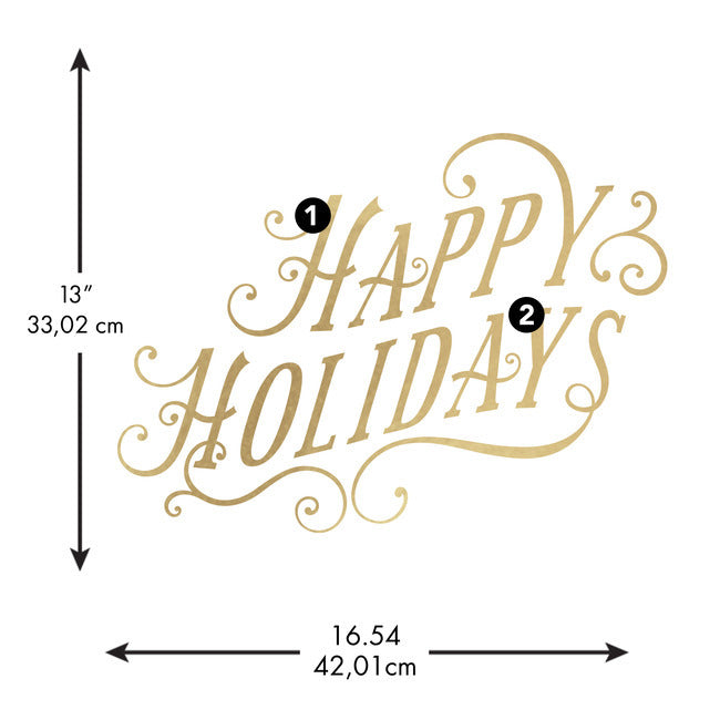 Happy Holidays Peel And Stick Wall Decals With Metallic Ink Wall Decals RoomMates   