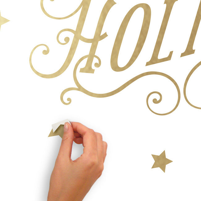 Happy Holidays Peel And Stick Wall Decals With Metallic Ink Wall Decals RoomMates   