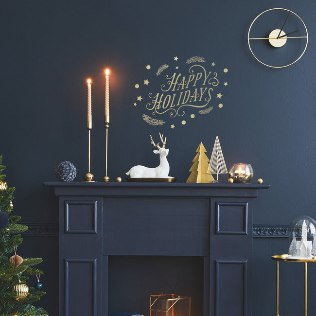 Happy Holidays Peel And Stick Wall Decals With Metallic Ink Wall Decals RoomMates   