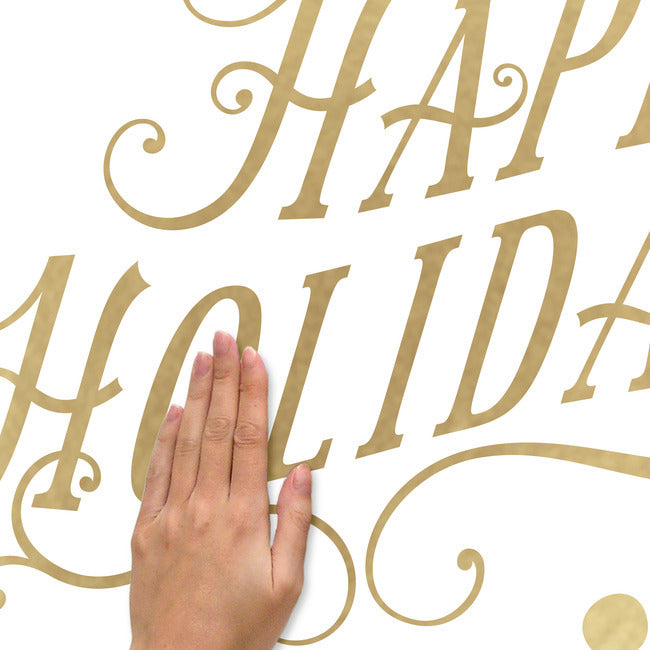 Happy Holidays Peel And Stick Wall Decals With Metallic Ink Wall Decals RoomMates   