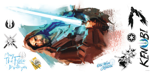 Obi Wan Kenobi Painted Peel And Stick Giant Wall Decals Wall Decals RoomMates   