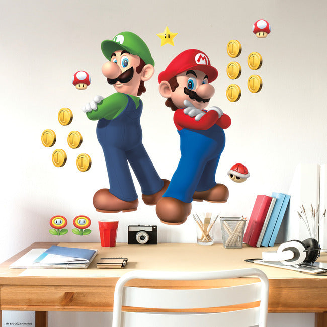 Super Mario Luigi And Mario Giant Peel & Stick Wall Decals Wall Decals RoomMates   