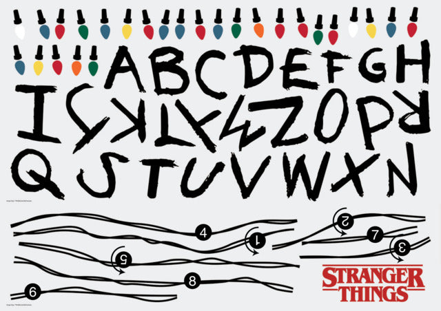 Netflix Stranger Things Christmas Lights Peel And Stick Giant Wall Decals With Alphabet Wall Decals RoomMates   