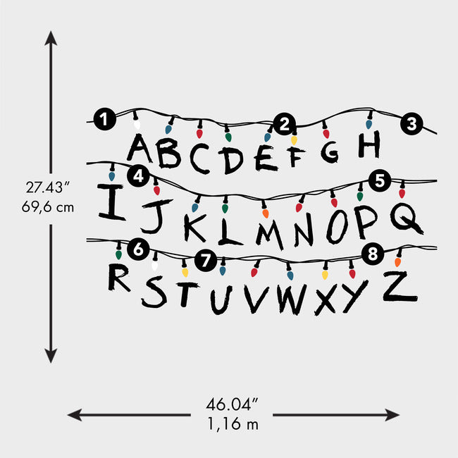 Netflix Stranger Things Christmas Lights Peel And Stick Giant Wall Decals With Alphabet Wall Decals RoomMates   
