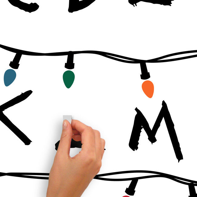 Netflix Stranger Things Christmas Lights Peel And Stick Giant Wall Decals With Alphabet Wall Decals RoomMates   
