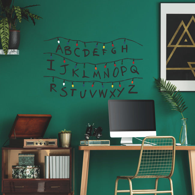 Netflix Stranger Things Christmas Lights Peel And Stick Giant Wall Decals With Alphabet Wall Decals RoomMates   