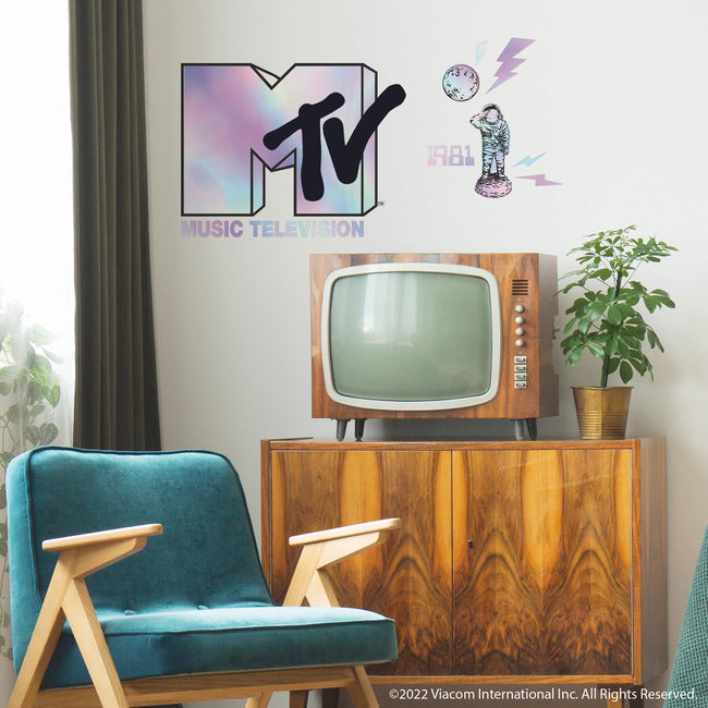 MTV Holographic Peel And Stick Giant Wall Decals Wall Decals RoomMates   