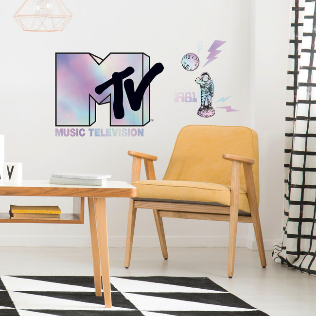 MTV Holographic Peel And Stick Giant Wall Decals Wall Decals RoomMates   