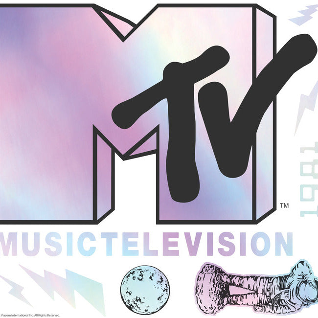 MTV Holographic Peel And Stick Giant Wall Decals Wall Decals RoomMates   