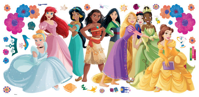Disney Princess Flowers And Friends Giant Peel & Stick Wall Decals Wall Decals RoomMates   