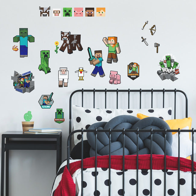 Minecraft Characters Peel & Stick Wall Decals Wall Decals RoomMates   