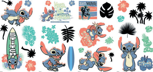 Stitch Surf'S Up Peel & Stick Wall Decals Wall Decals RoomMates   