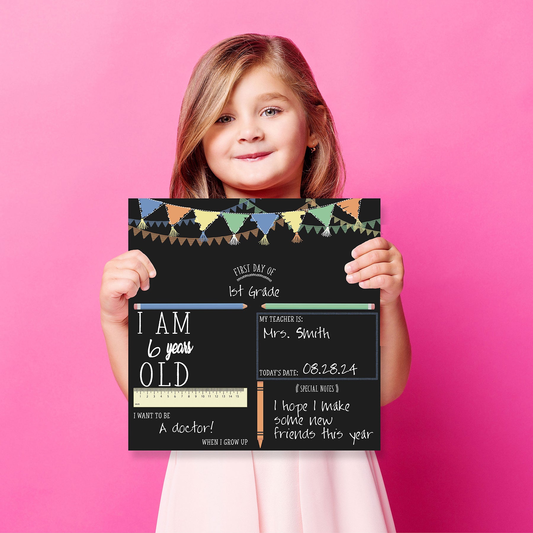 First/Last Day of School Banner Chalkboard Chalkboard RoomMates   