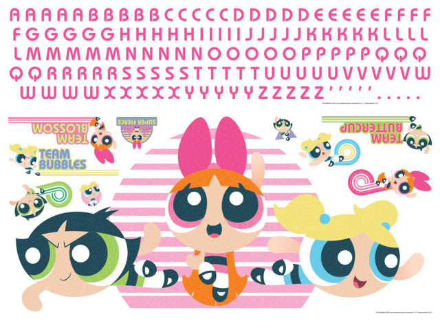 Powerpuff Girls Giant Peel & Stick Alphabet Personalization Wall Decals Wall Decals RoomMates   