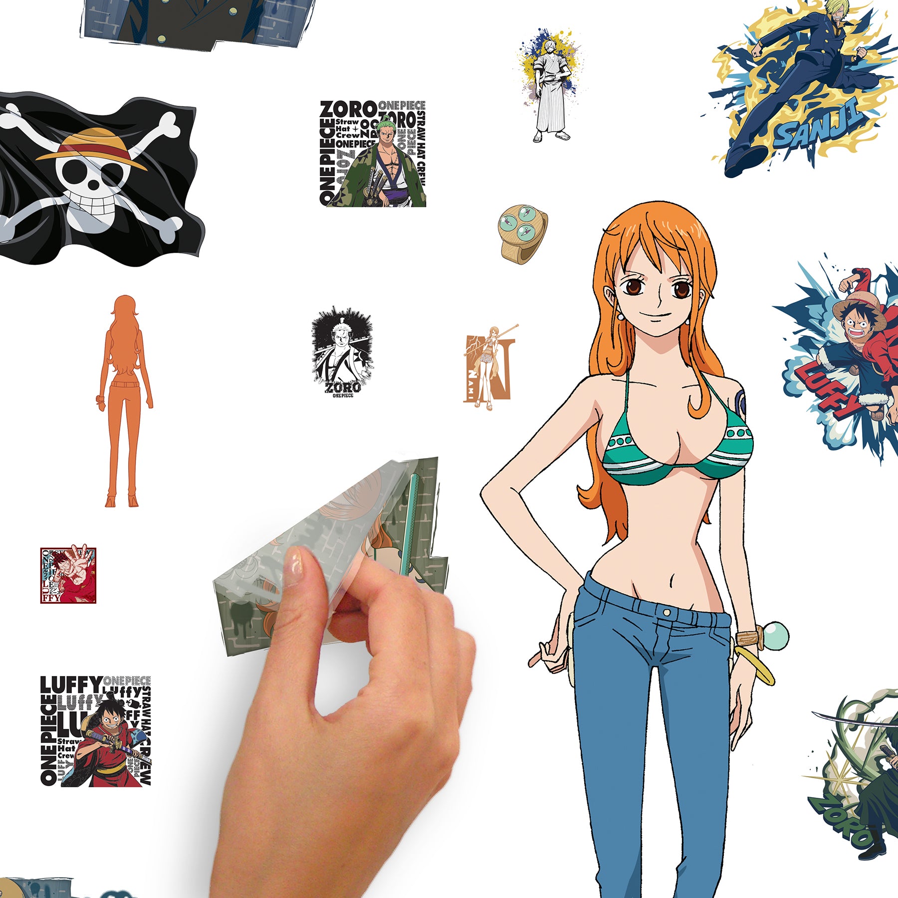One Piece Anime Straw Hat Crew Peel and Stick Wall Decals Wall Decals RoomMates   