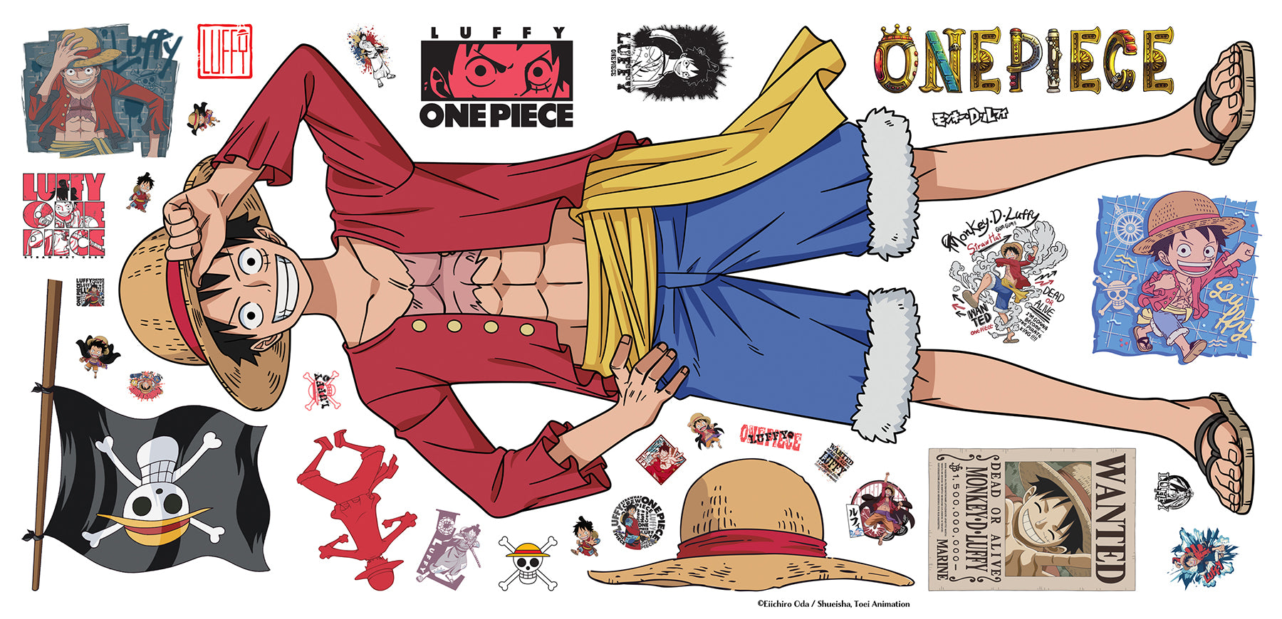 One Piece Anime Luffy Giant Peel and Stick Wall Decals Wall Decals RoomMates   