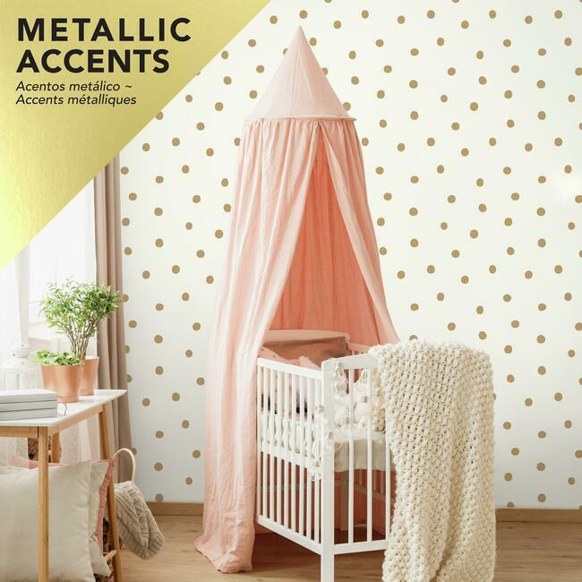 Large Gold Dot Peel and Stick Wallpaper Peel and Stick Wallpaper RoomMates   