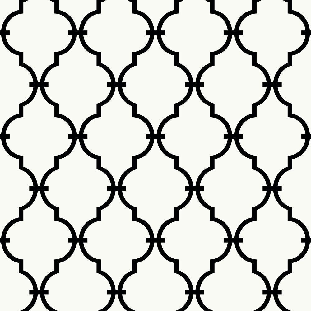 Modern Trellis Peel and Stick Wallpaper Peel and Stick Wallpaper RoomMates Roll Black 