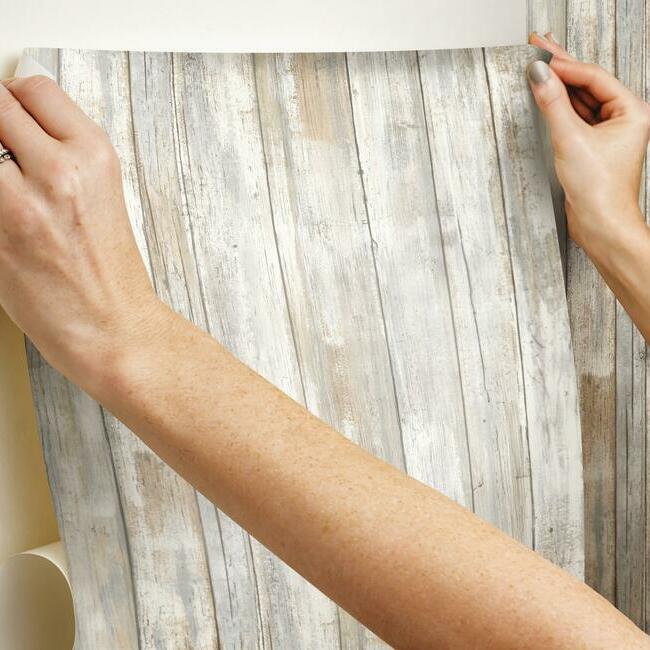 Distressed Wood Peel and Stick Wallpaper Peel and Stick Wallpaper RoomMates   