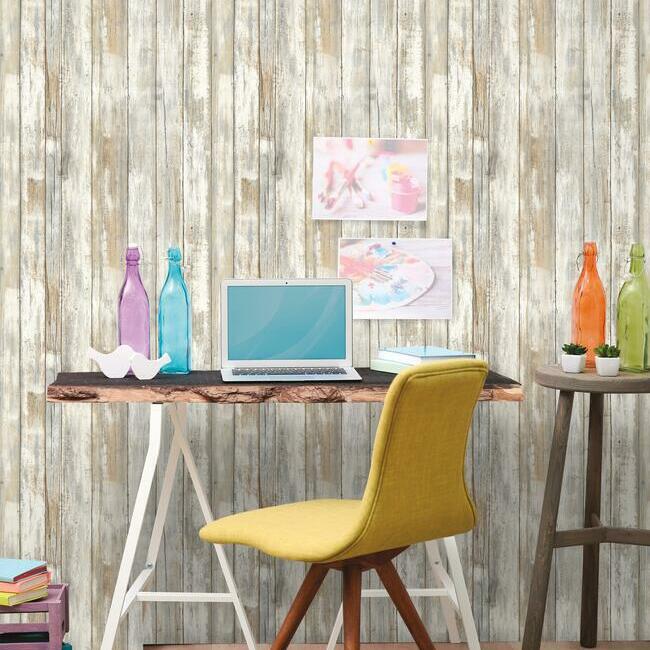Distressed Wood Peel and Stick Wallpaper Peel and Stick Wallpaper RoomMates   