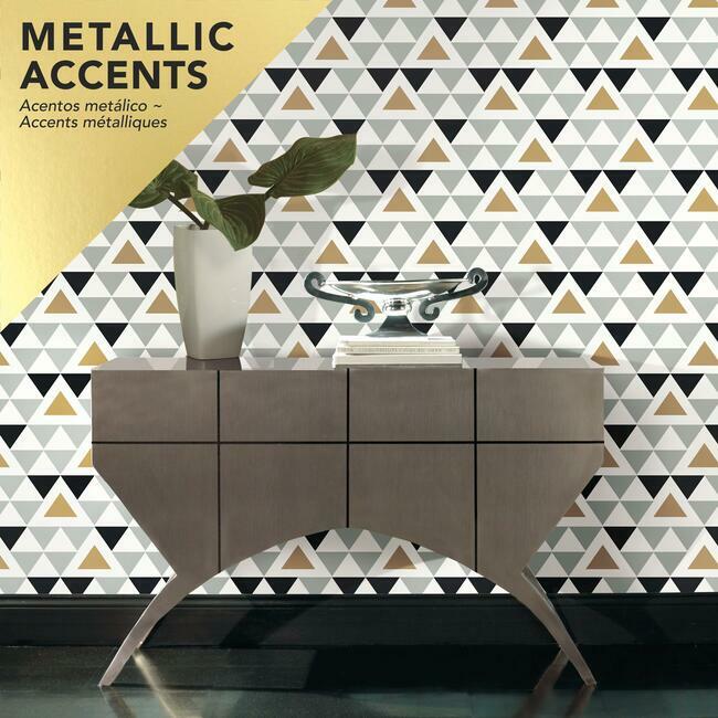 Geometric Triangle Peel and Stick Wallpaper Peel and Stick Wallpaper RoomMates   