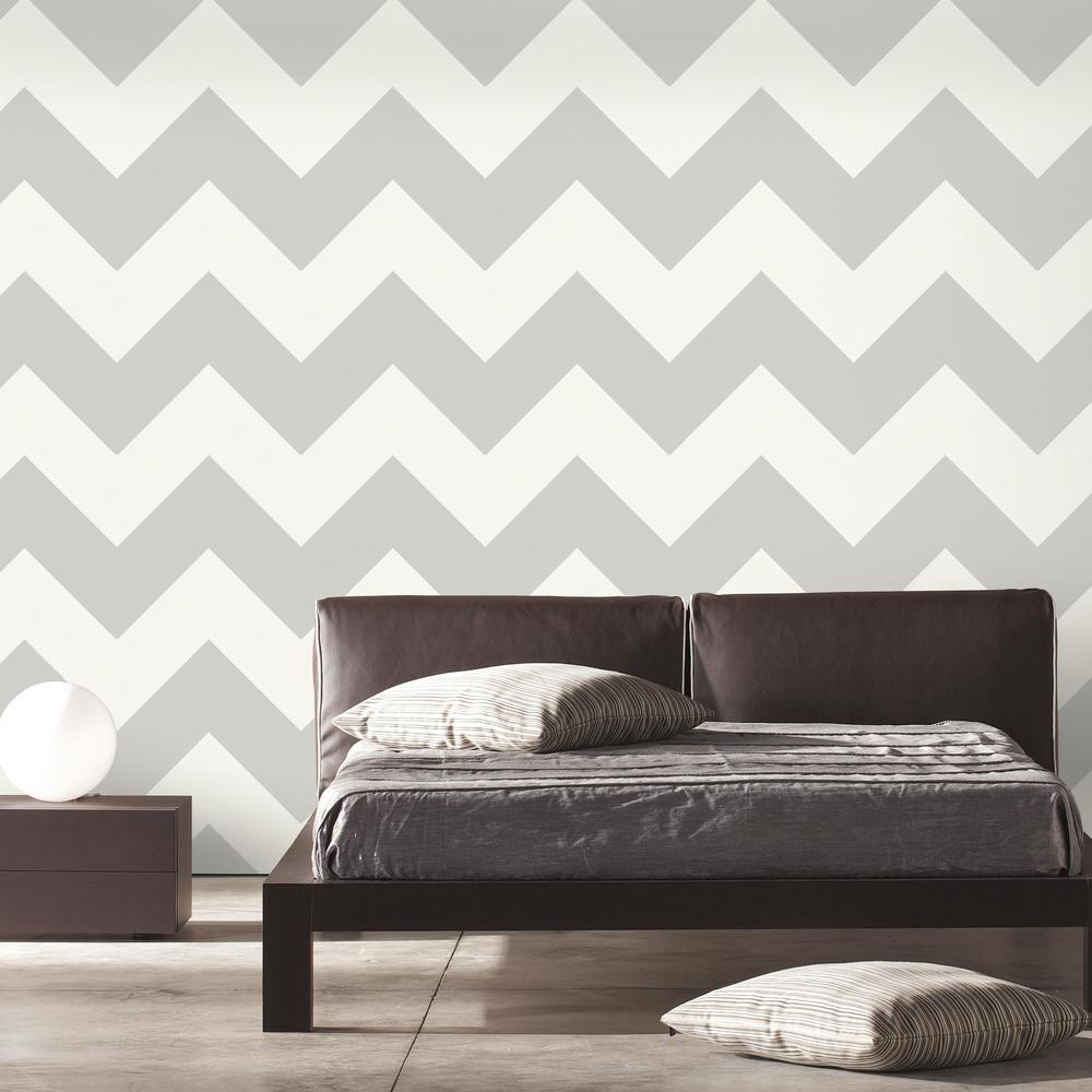 Large Chevron Peel and Stick Wallpaper Peel and Stick Wallpaper RoomMates   
