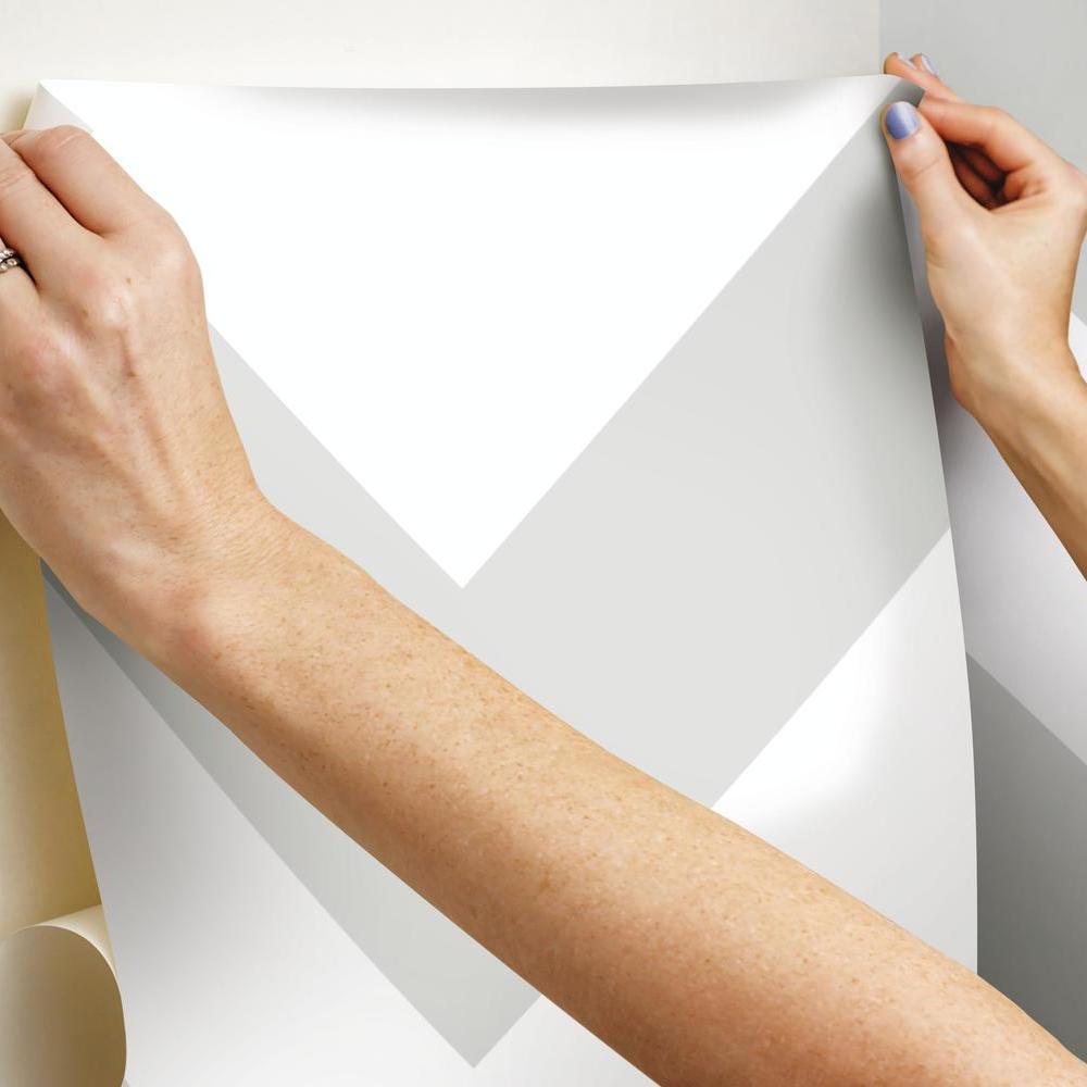Large Chevron Peel and Stick Wallpaper Peel and Stick Wallpaper RoomMates   