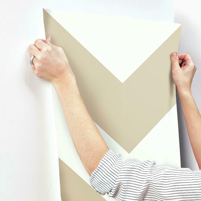 Large Chevron Peel and Stick Wallpaper Peel and Stick Wallpaper RoomMates   