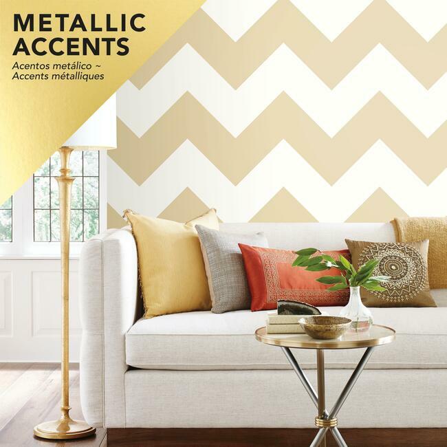 Large Chevron Peel and Stick Wallpaper Peel and Stick Wallpaper RoomMates   
