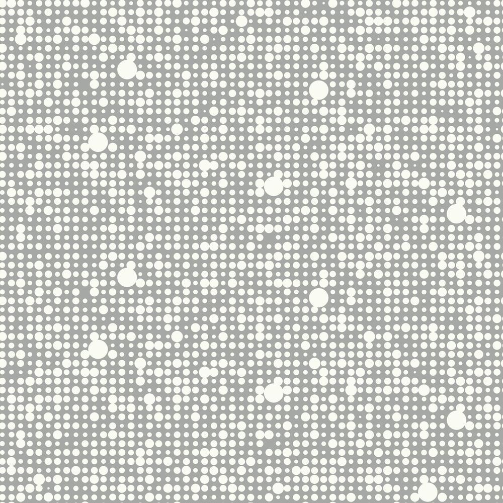 Polka Dot Peel and Stick Wallpaper Peel and Stick Wallpaper RoomMates Roll Gray 