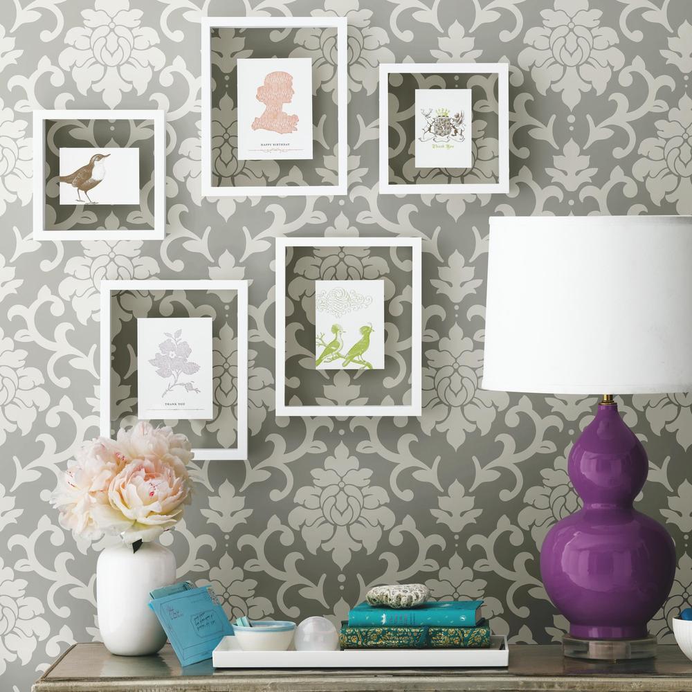 Damask Peel & Stick Wallpaper Peel and Stick Wallpaper RoomMates   