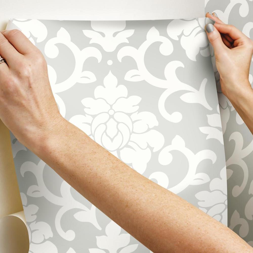 Damask Peel & Stick Wallpaper Peel and Stick Wallpaper RoomMates   