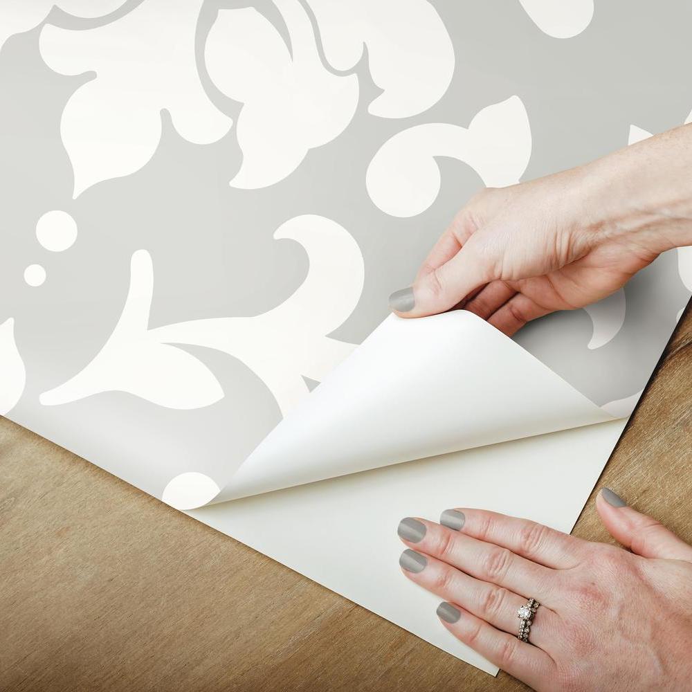 Damask Peel & Stick Wallpaper Peel and Stick Wallpaper RoomMates   