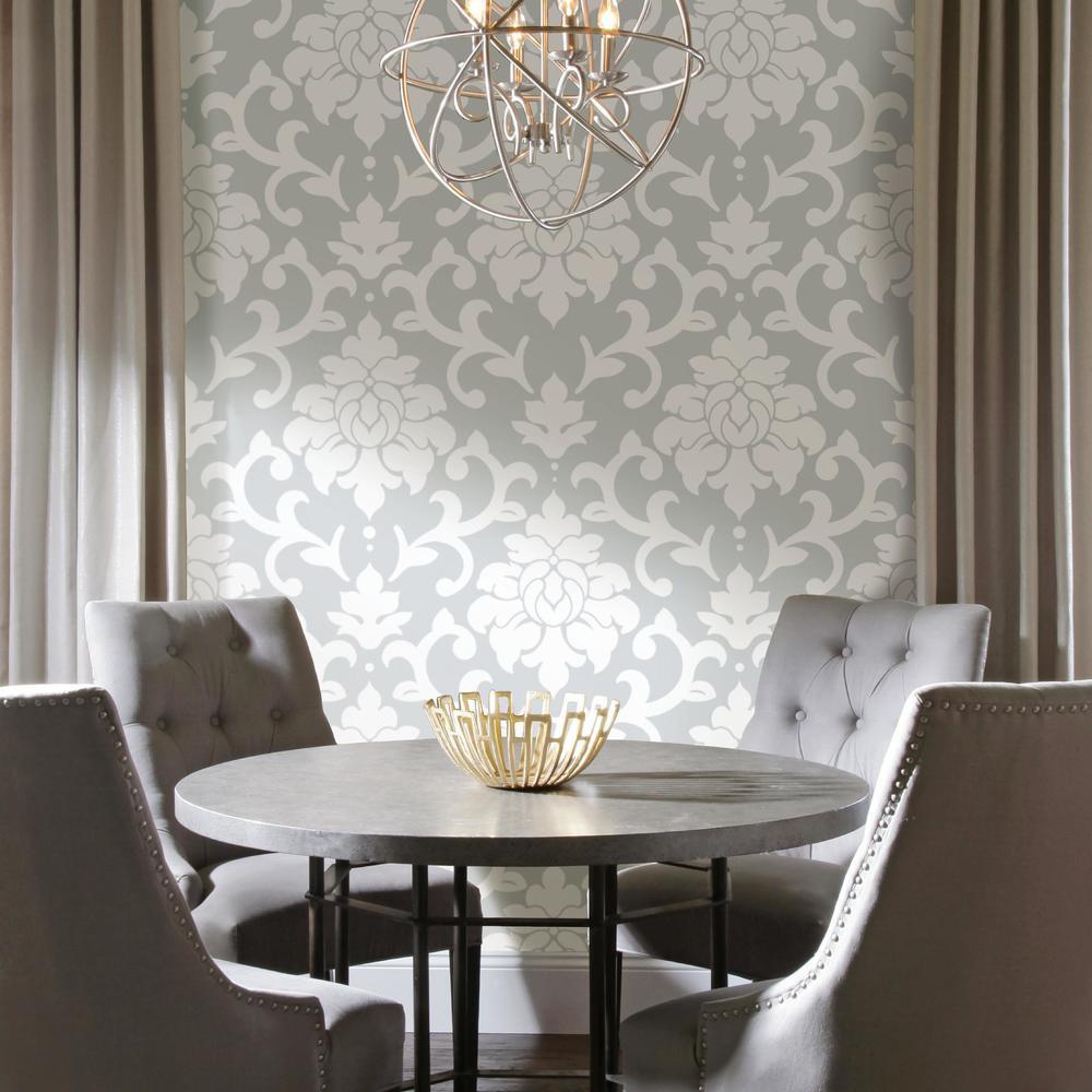 Damask Peel & Stick Wallpaper Peel and Stick Wallpaper RoomMates   
