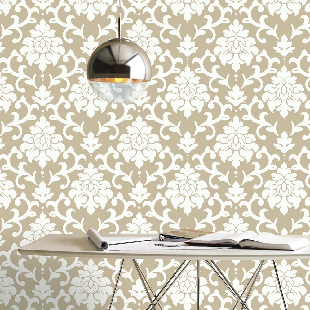 Damask Peel & Stick Wallpaper Peel and Stick Wallpaper RoomMates   