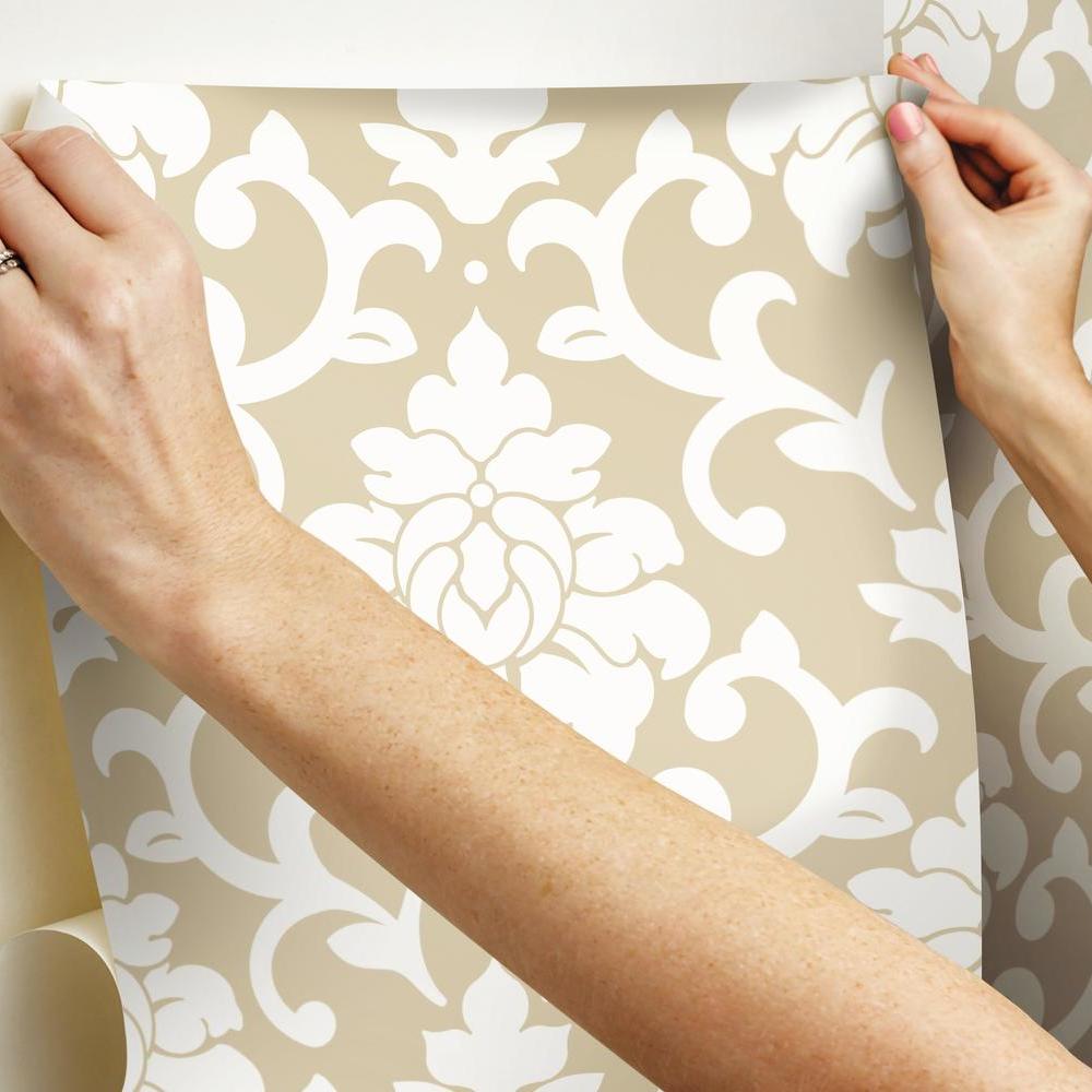 Damask Peel & Stick Wallpaper Peel and Stick Wallpaper RoomMates   