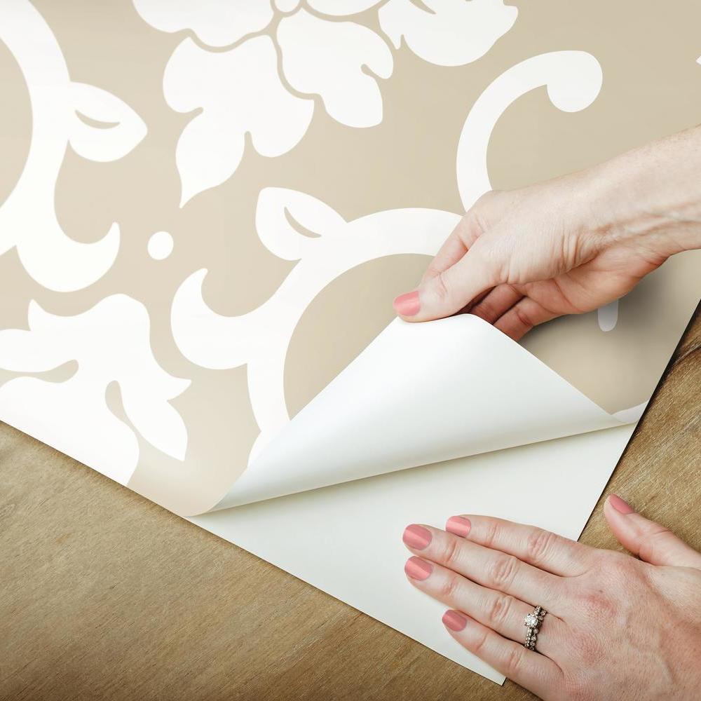 Damask Peel & Stick Wallpaper Peel and Stick Wallpaper RoomMates   