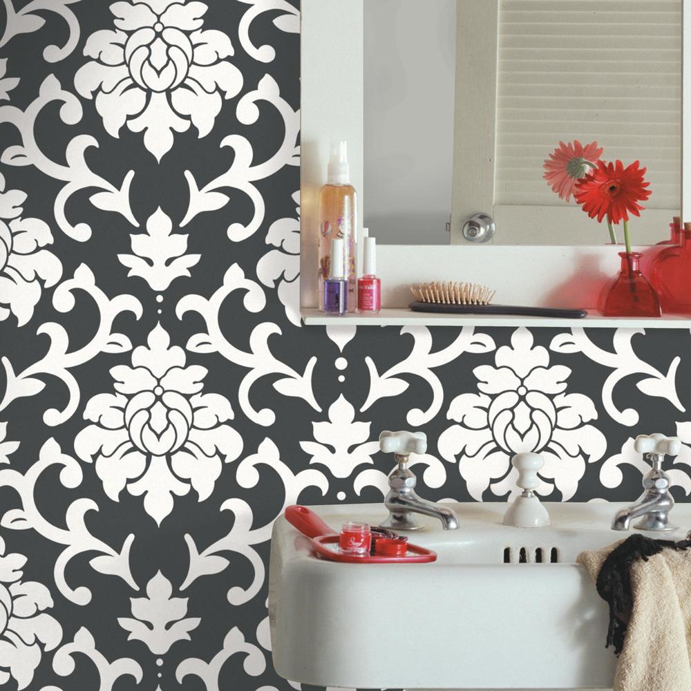 Damask Peel & Stick Wallpaper Peel and Stick Wallpaper RoomMates   