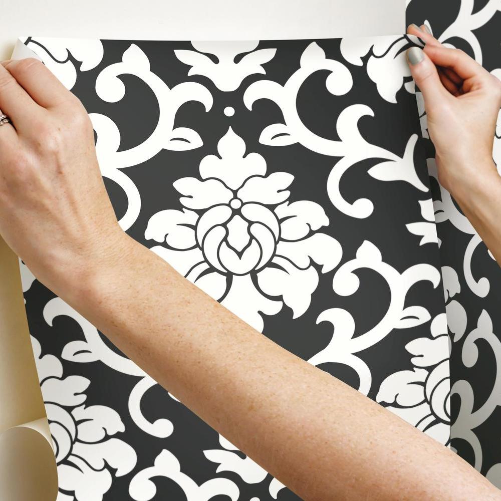 Damask Peel & Stick Wallpaper Peel and Stick Wallpaper RoomMates   