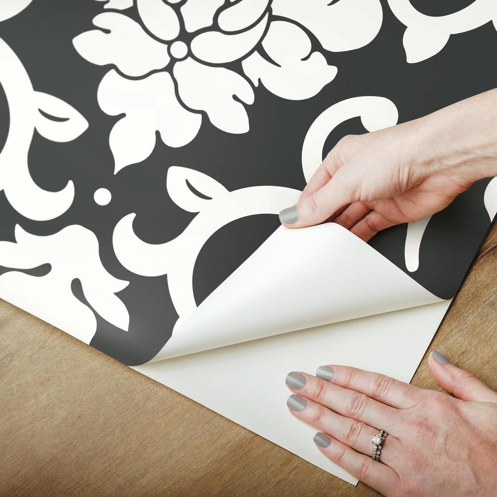 Damask Peel & Stick Wallpaper Peel and Stick Wallpaper RoomMates   