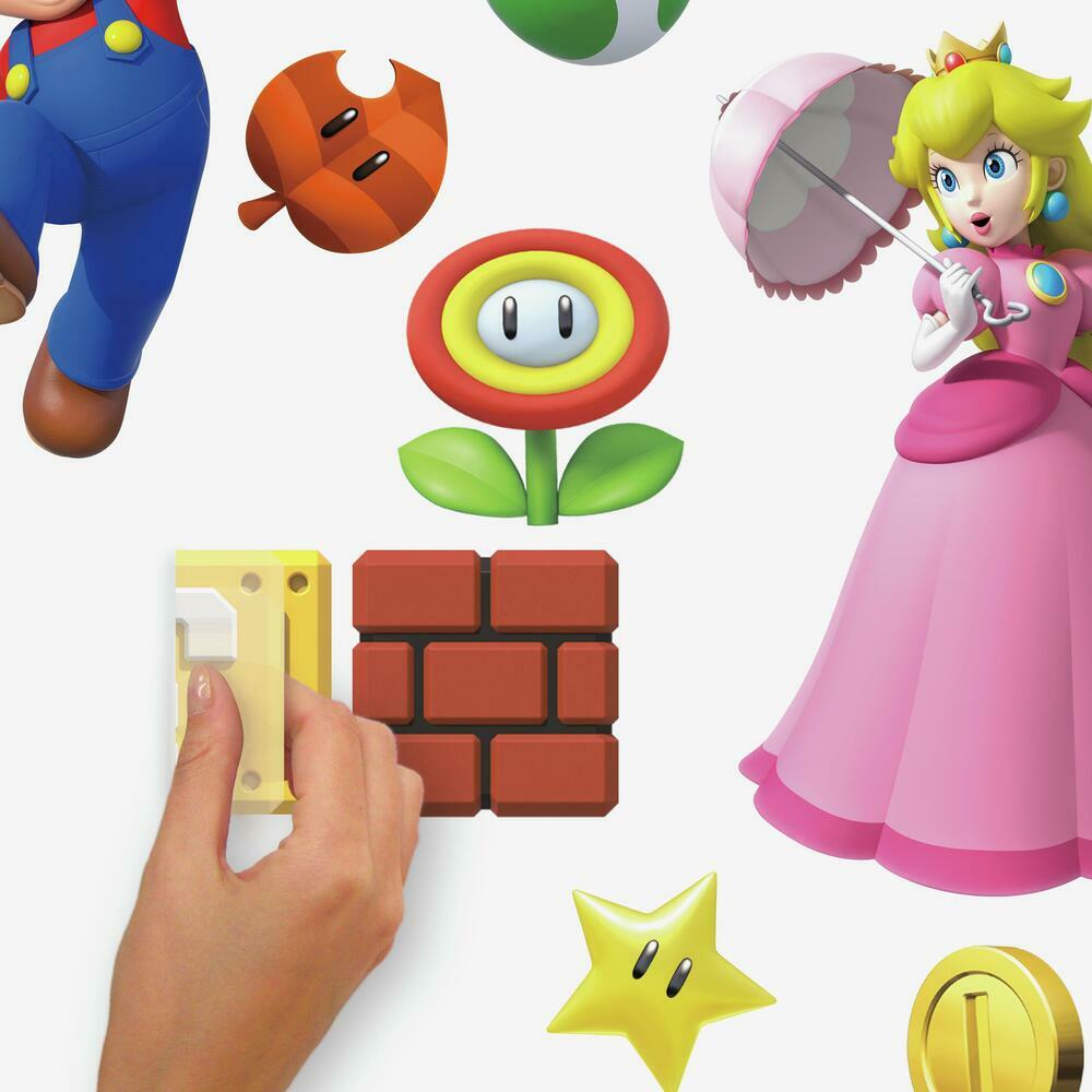 Super Mario Brothers Peel and Stick Wall Decals Wall Decals RoomMates   