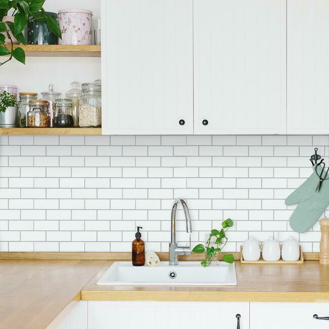 Classic Subway Tile Peel and Stick Backsplash Peel and Stick Backsplash RoomMates   