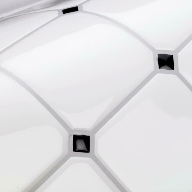 Black and White Diamond Tile Peel and Stick Backsplash Peel and Stick Backsplash RoomMates   