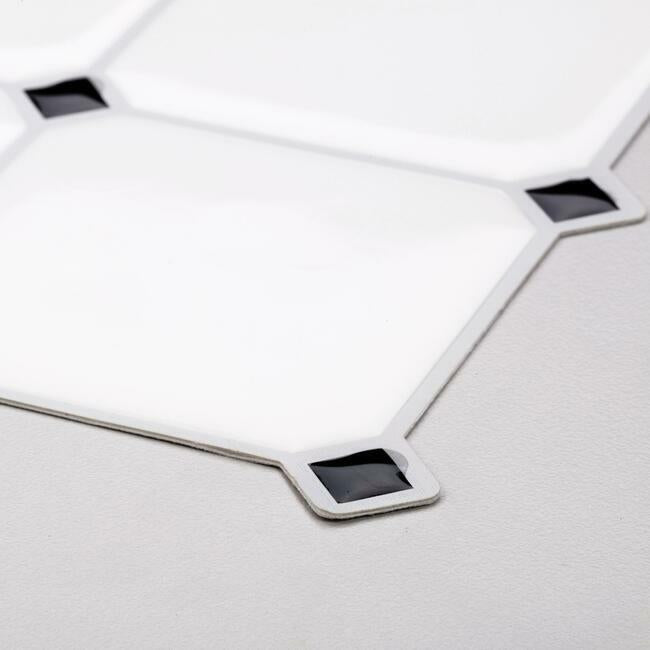 Black and White Diamond Tile Peel and Stick Backsplash Peel and Stick Backsplash RoomMates   