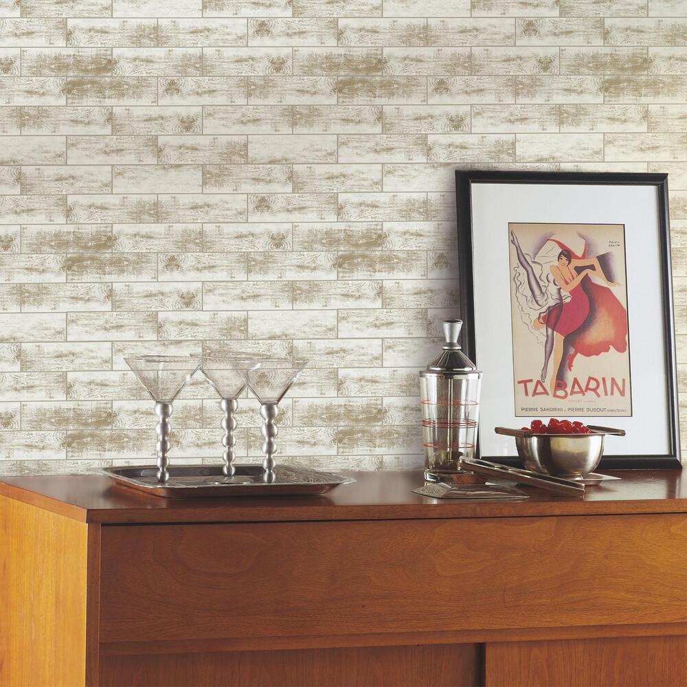 Distressed Wood Tile Peel and Stick Backsplashes Peel and Stick Backsplash RoomMates   