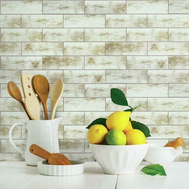 Distressed Wood Tile Peel and Stick Backsplashes Peel and Stick Backsplash RoomMates   