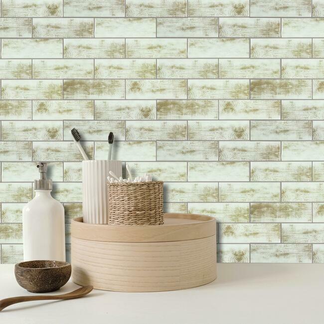 Distressed Wood Tile Peel and Stick Backsplashes Peel and Stick Backsplash RoomMates   