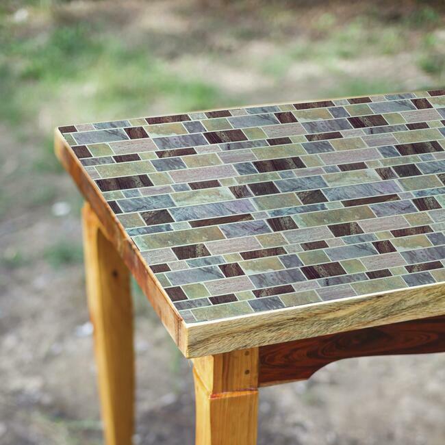 Blue Long Stone Tile Peel and Stick Backsplash Peel and Stick Backsplash RoomMates   