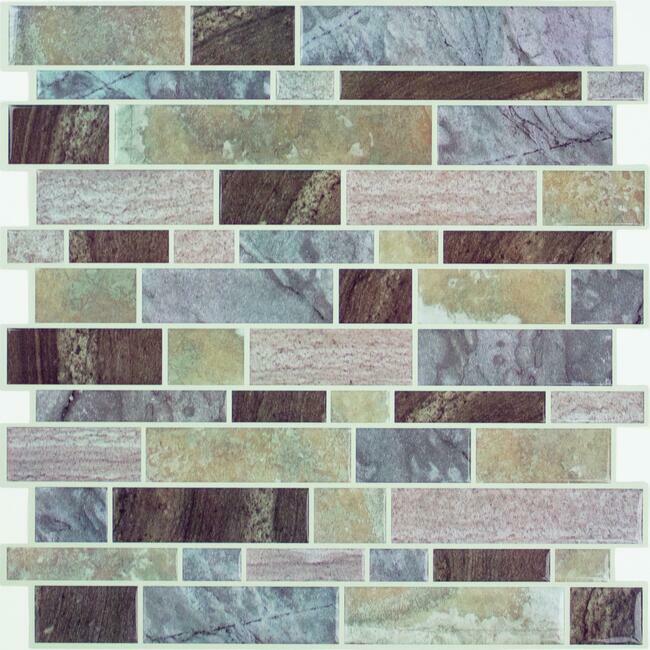 Blue Long Stone Tile Peel and Stick Backsplash Peel and Stick Backsplash RoomMates   